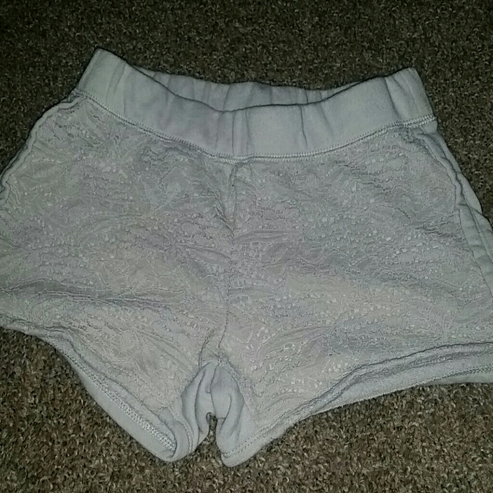 Off-white/tan lace shorts